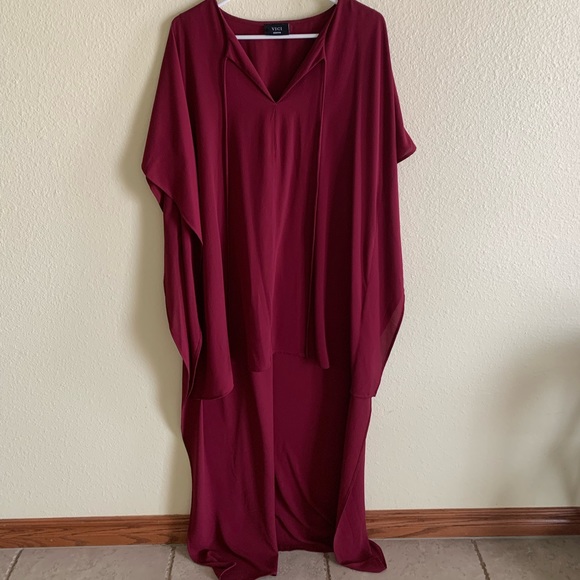 VICI High Low Flowy Dress- Medium in Wine - Picture 6 of 6